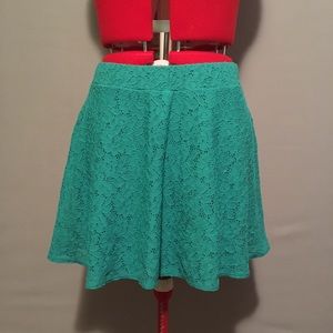 DEB Teal lace skater skirt